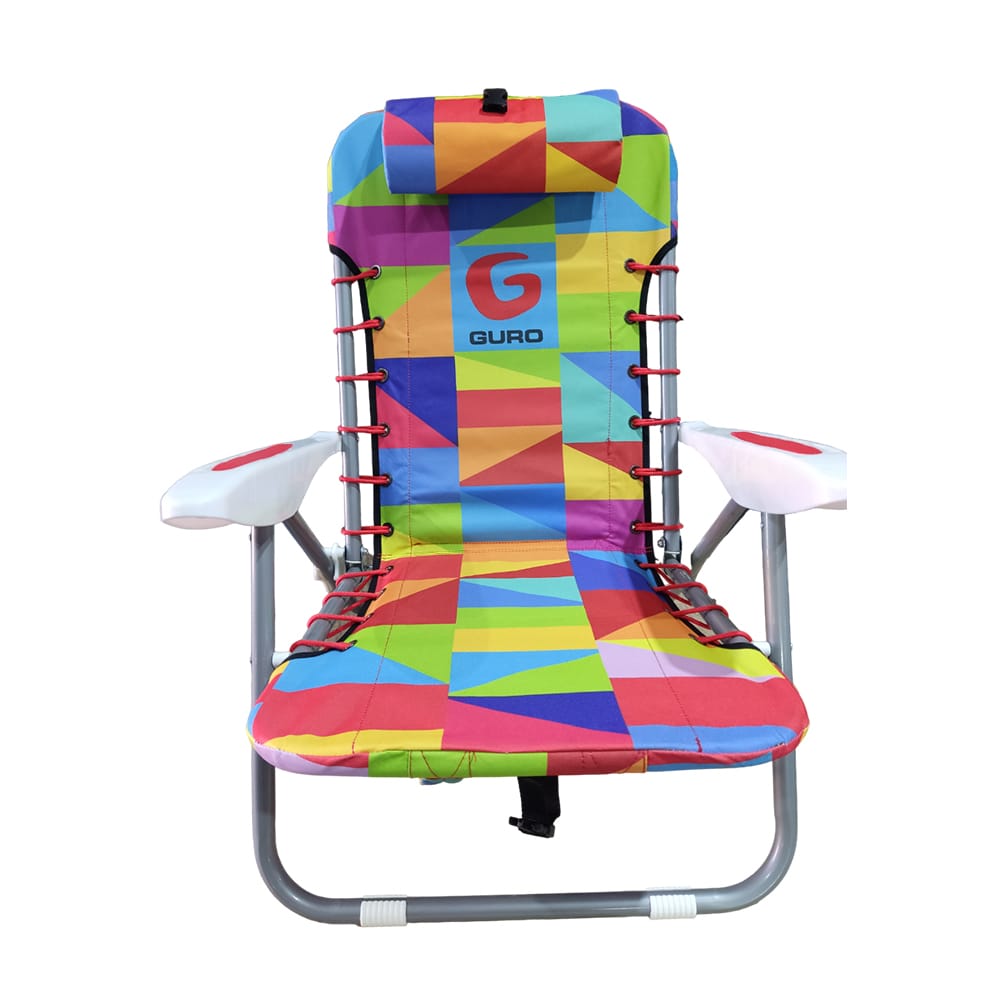 כיסא חוף מתקפל פלדה -צבעוני