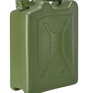 מיכל דלק 20 ליטר פלסטיק תצורה צבאית + משפך גמיש ת. גרמניה