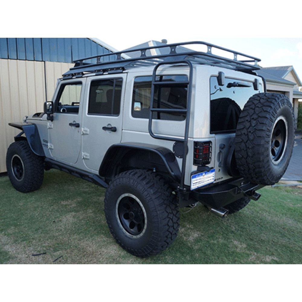 גגון עריסה כולל סולם לג'יפ רנגלר פלדה שחור דגם מפואר – תמונה 2